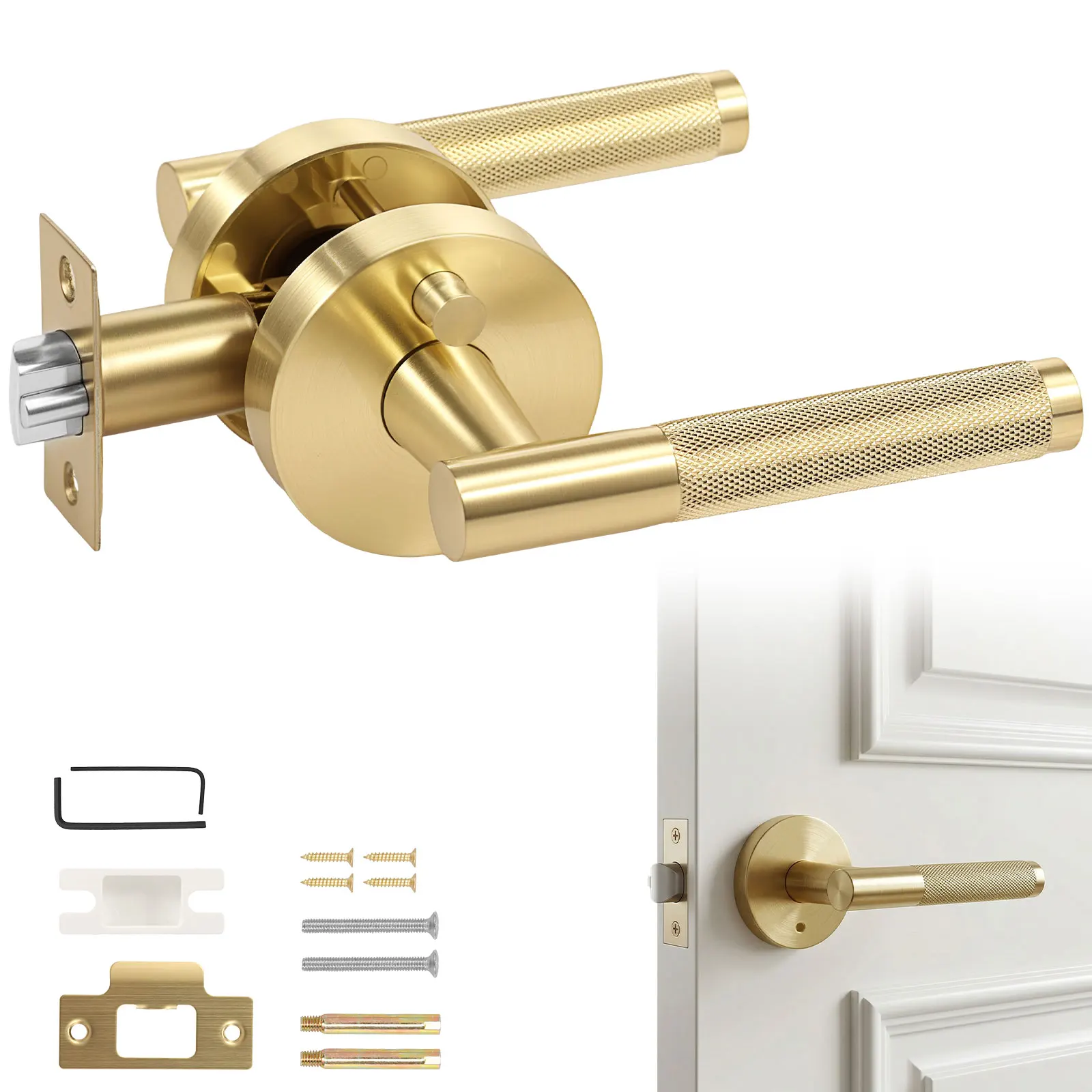 Champagne Bronze Privacy Door Handles Door Lever with Door Knobs Indoor for Bedroom or Bathroom heavy Duty Door Handles Interior
Champagne Bronze Privacy Door Handles Door Lever with Door Knobs Indoor for Bedroom or Bathroom heavy Duty Door Handles Interior