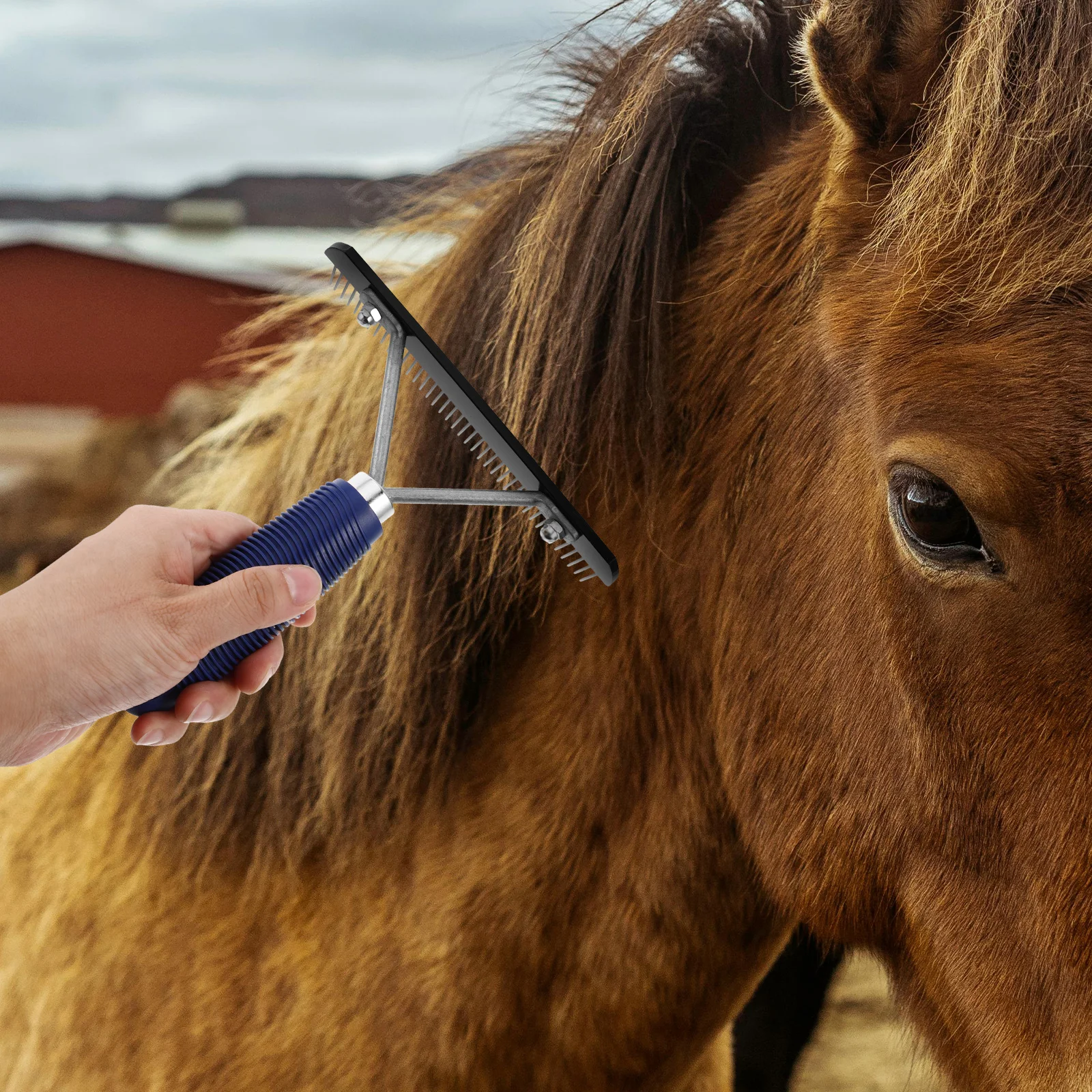 Stainless Steel Dematting Brush Rake Comb Horse Deshedding Tool Ergonomic Handle Durable Pet Undercoat Comb For Dogs Horses Cows
Stainless Steel Dematting Brush Rake Comb Horse Deshedding Tool Ergonomic Handle Durable Pet Undercoat Comb For Dogs Horses Cows