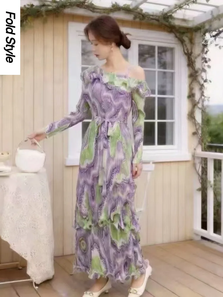 Miyake Pleats 2026 New Women's Clothing Temperament Casual Printing Long-sleeved Fashion New Loose Floral Diagonal Collar Dress
Miyake Pleats 2026 New Women's Clothing Temperament Casual Printing Long-sleeved Fashion New Loose Floral Diagonal Collar Dress