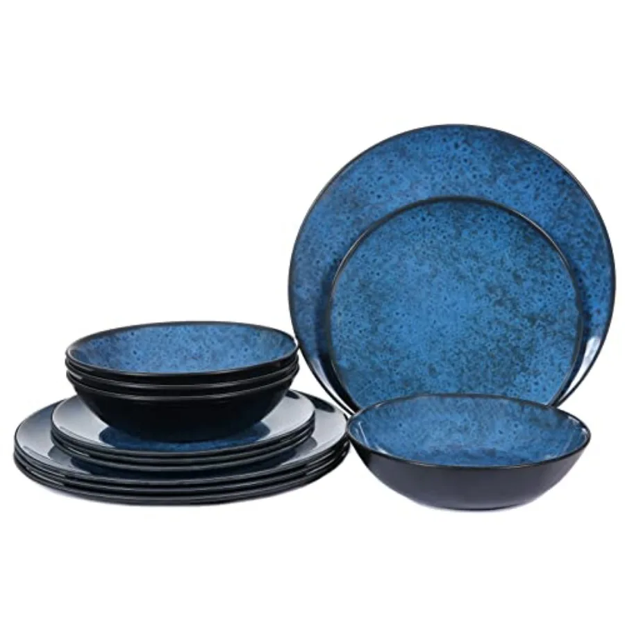 Melamine Dinnerware Sets for 4, Dinner Plates Bowls Set, Unbreakable Melamine Classic Blue Dinnerware, Dishwasher Safe Tablewar
Melamine Dinnerware Sets for 4, Dinner Plates Bowls Set, Unbreakable Melamine Classic Blue Dinnerware, Dishwasher Safe Tablewar