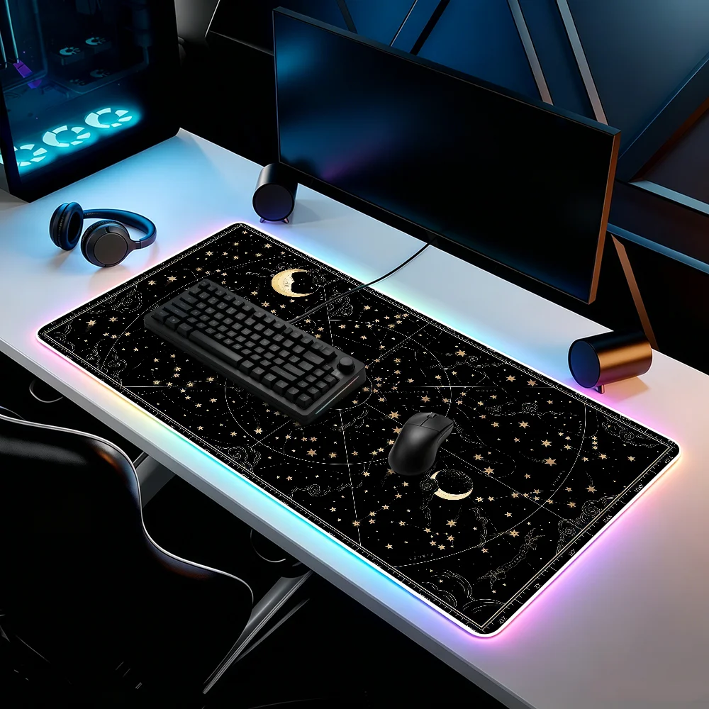 Mystery Constellations Moon And Star Mouse Pad RGB Led Gaming Bedroom Office Desk Non-Slip Mat Waterproof Large
Mystery Constellations Moon And Star Mouse Pad RGB Led Gaming Bedroom Office Desk Non-Slip Mat Waterproof Large