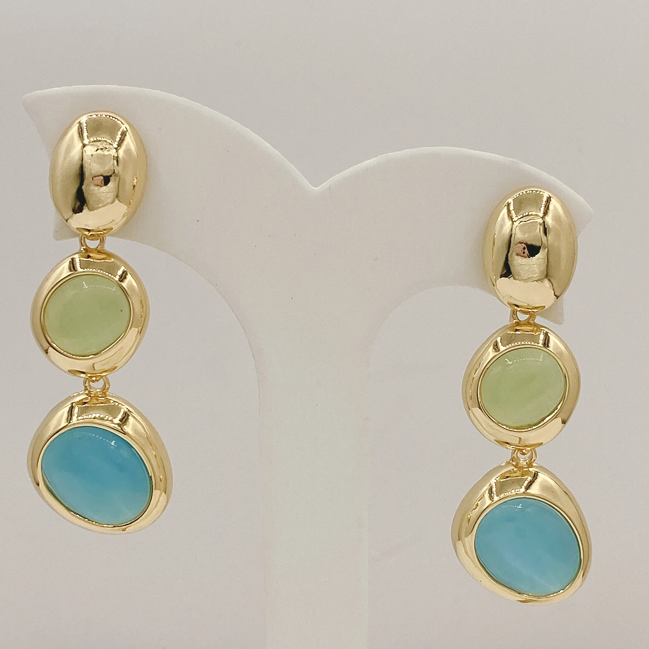 Yulaili Gold Plated Three Layer Oval Gemstone Dangle Earrings for Women Colorful Stone Fashion Jewelry Party Accessories EV25032
Yulaili Gold Plated Three Layer Oval Gemstone Dangle Earrings for Women Colorful Stone Fashion Jewelry Party Accessories EV25032