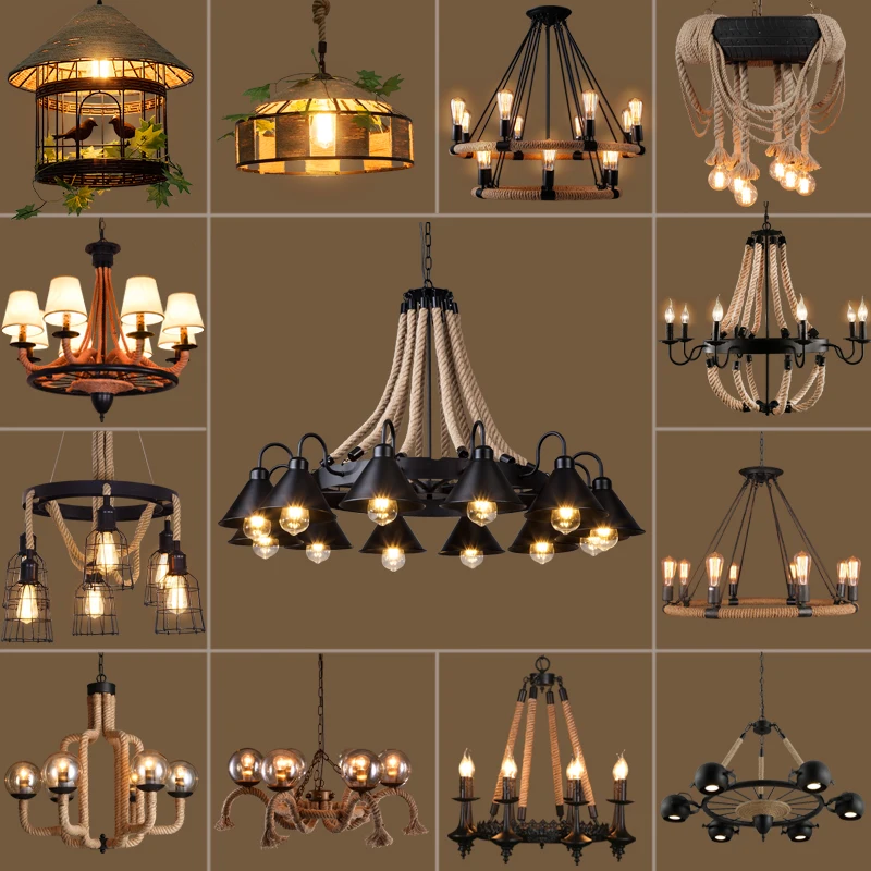 Retro Nostalgic LOFT Industrial Style Creative Personalized Restaurant Lighting Shop Hemp Rope Ceiling Lamp
Retro Nostalgic LOFT Industrial Style Creative Personalized Restaurant Lighting Shop Hemp Rope Ceiling Lamp