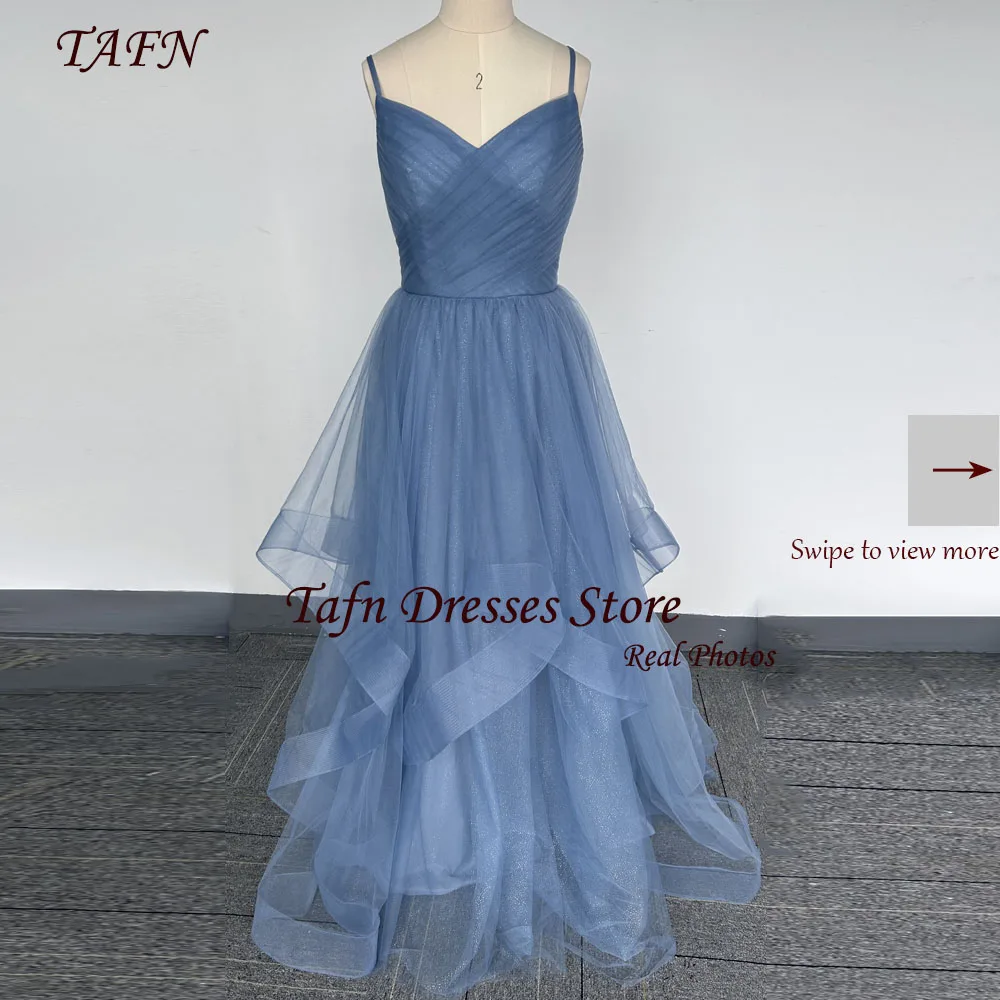 TAFN Real Photos Spaghetti Straps Evening Party Dresses A-line Pleat Floor-Length Tulle Korea Wedding Shooting Dresses
TAFN Real Photos Spaghetti Straps Evening Party Dresses A-line Pleat Floor-Length Tulle Korea Wedding Shooting Dresses