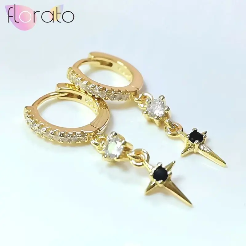 925 Sterling Silver Needle New European and American Popular Micro-set Black and White Zircon Star Pendant Earrings Jewelry Gift
925 Sterling Silver Needle New European and American Popular Micro-set Black and White Zircon Star Pendant Earrings Jewelry Gift