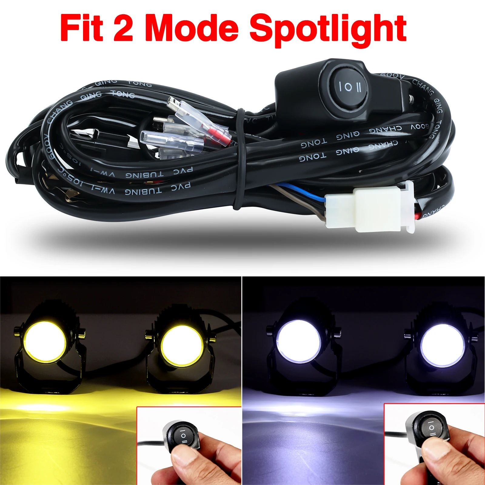 1.6M 2-wire Motorcycle Auxiliary Fog Lights Wire Switch Harness for Locomotive Bike LED Headlight Spotlight On Off Switch 12V
1.6M 2-wire Motorcycle Auxiliary Fog Lights Wire Switch Harness for Locomotive Bike LED Headlight Spotlight On Off Switch 12V
