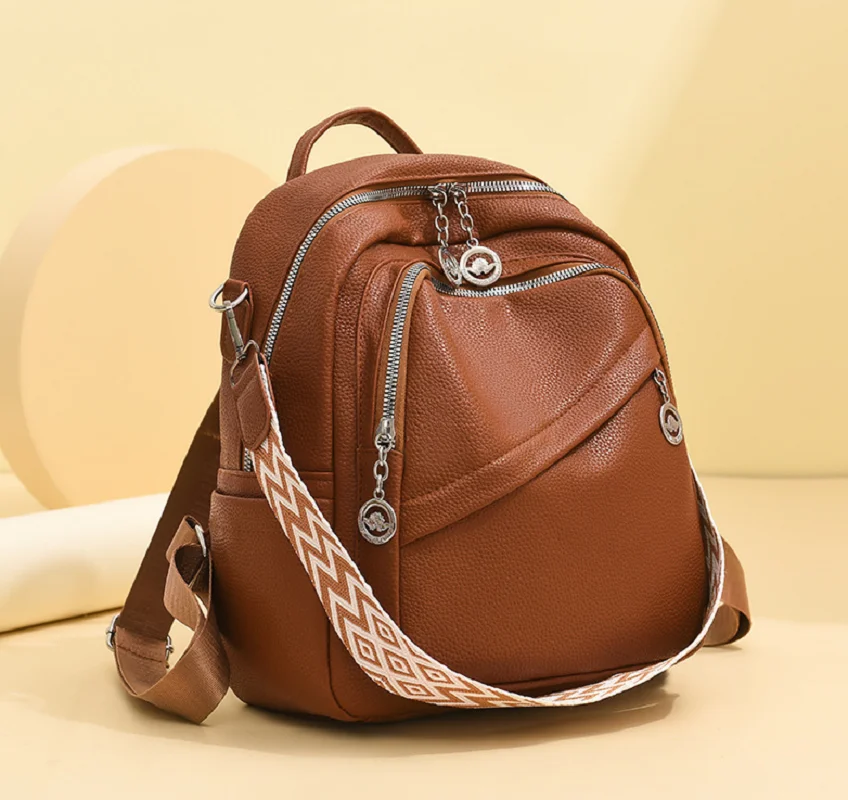 Новые большие вместительные мягкие кожаные дорожные рюкзаки, женские модные сумки на плечо с двойной молнией, школьная сумка, рюкзак через плечо
Новые большие вместительные мягкие кожаные дорожные рюкзаки, женские модные сумки на плечо с двойной молнией, школьная сумка, рюкзак через плечо