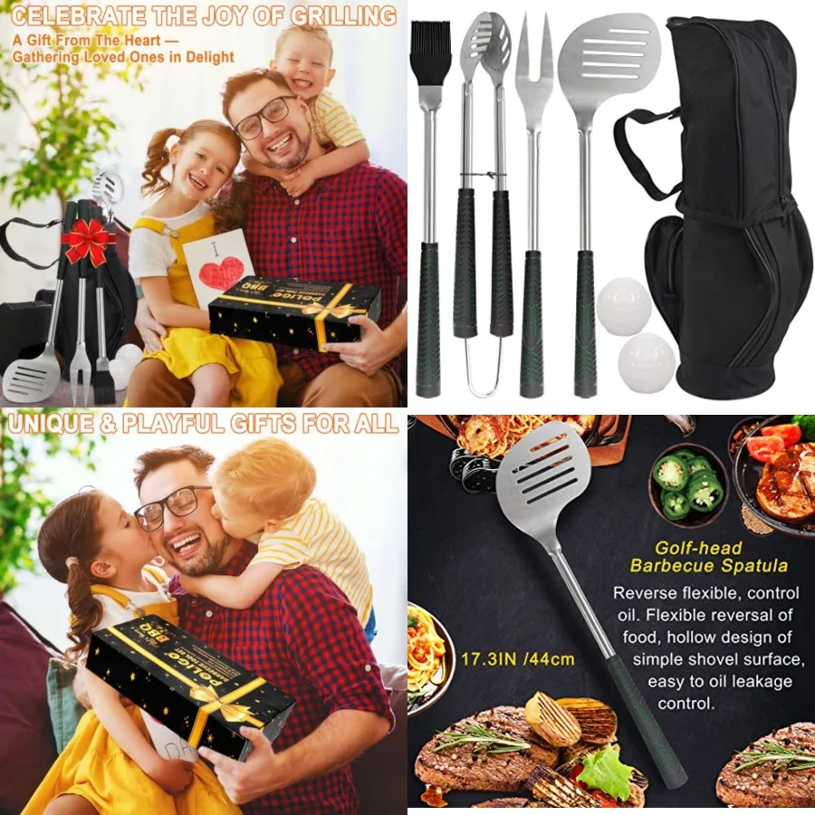 7PCS Golf-Club Style BBQ Tool Set Grilling Tools with Rubber Handle - Stainless Steel Grill Accessories for Outdoor Grill Set P
7PCS Golf-Club Style BBQ Tool Set Grilling Tools with Rubber Handle - Stainless Steel Grill Accessories for Outdoor Grill Set P