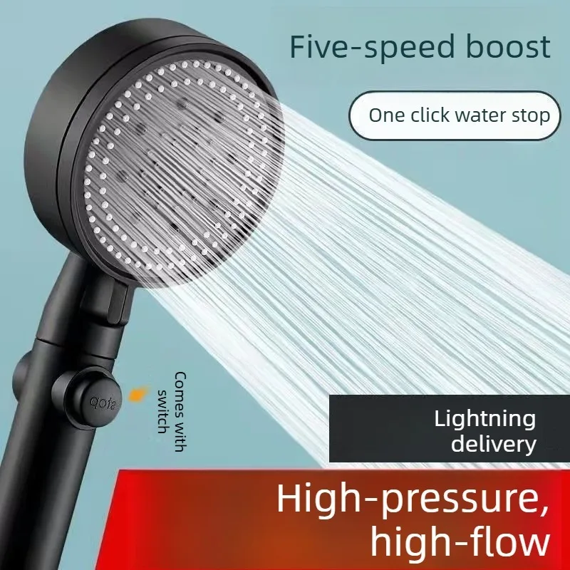 Bathroom Shower Accessories - Adjustable High Pressure Shower Head 5 Modes with Hose Water Saving One-Key Stop Spray Nozzle
Bathroom Shower Accessories - Adjustable High Pressure Shower Head 5 Modes with Hose Water Saving One-Key Stop Spray Nozzle