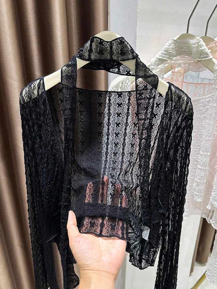 Женский кардиган с кружевной отделкой и защитой от солнца, весна 2026, новая модель, на бретельках, накидка-платье
Женский кардиган с кружевной отделкой и защитой от солнца, весна 2026, новая модель, на бретельках, накидка-платье