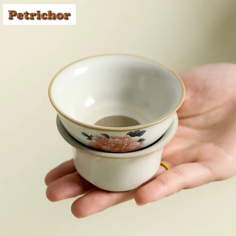 Off-white Lard Jelly Ru Kiln Peony Tea Separator Infusor Boutique Tea Strainer Dispenser Tea Brewing Tea Filter Drinkware Craft
Off-white Lard Jelly Ru Kiln Peony Tea Separator Infusor Boutique Tea Strainer Dispenser Tea Brewing Tea Filter Drinkware Craft