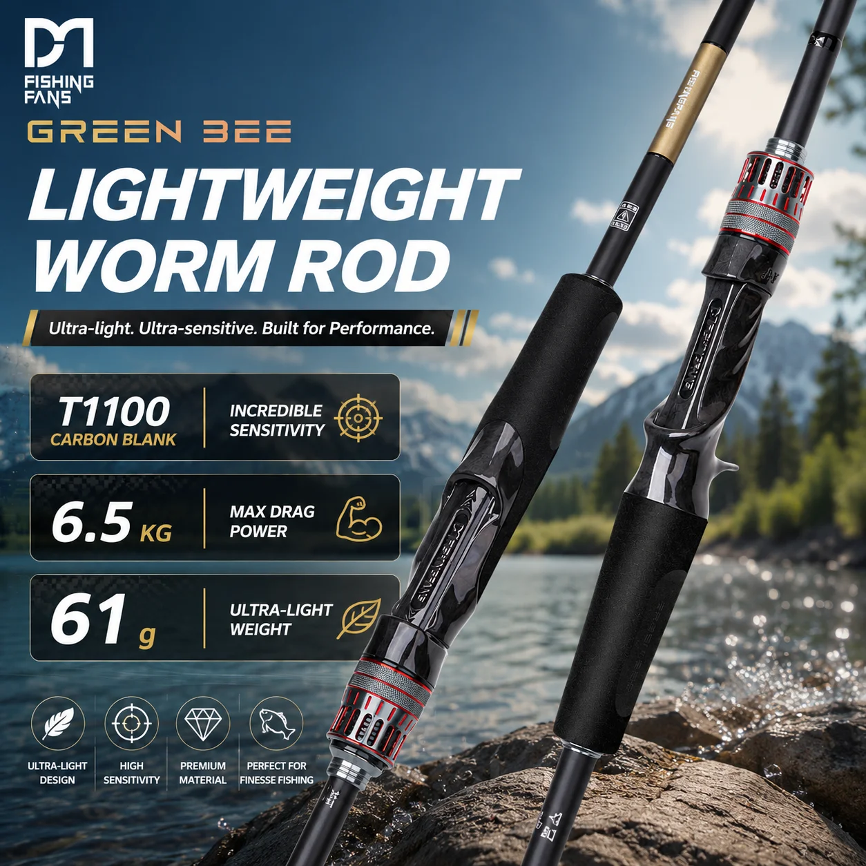 FISHINGFANS GREENBEE 6'6 6'8 T1100 CARBON BLANK L ML M MH POWER 4-10lb 8-16lb 10-18lb Fast Action SEA BASS BOAT FISHING ROD
FISHINGFANS GREENBEE 6'6 6'8 T1100 CARBON BLANK L ML M MH POWER 4-10lb 8-16lb 10-18lb Fast Action SEA BASS BOAT FISHING ROD