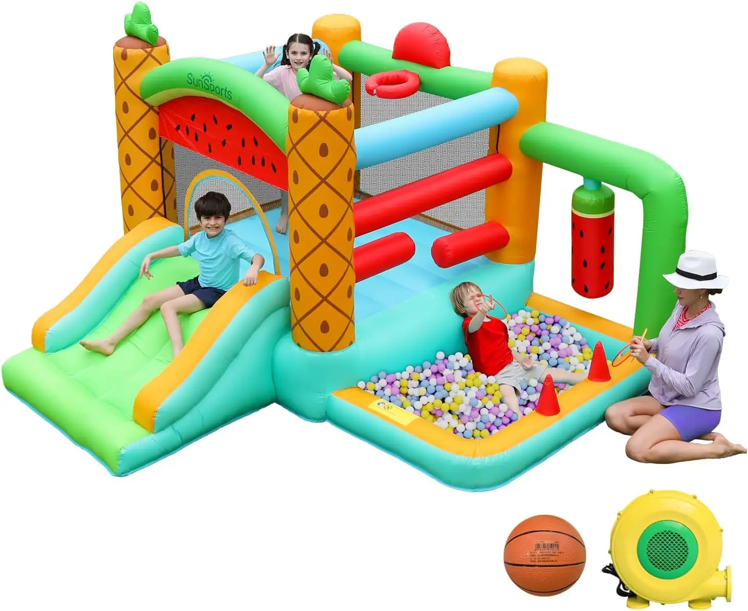 Inflatable Bouncy Castle with Slide for Kids - Includes Blower and Ball Pit - Indoor & Outdoor Jump House for Ages 3-8
Inflatable Bouncy Castle with Slide for Kids - Includes Blower and Ball Pit - Indoor & Outdoor Jump House for Ages 3-8