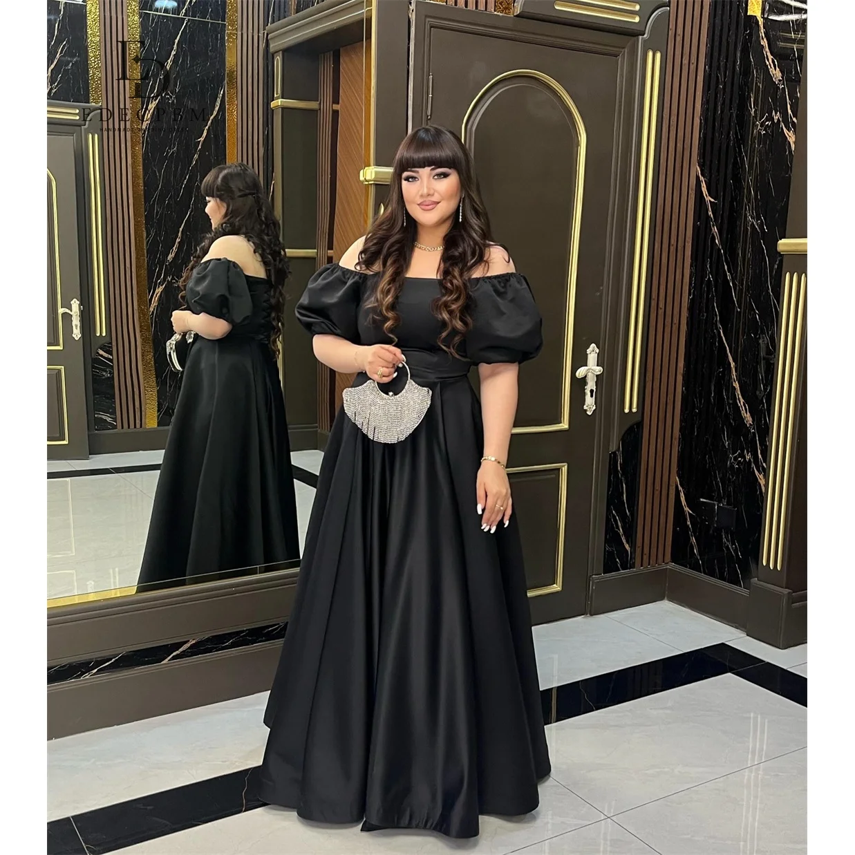 EDECPBM Satin Off The Shoulder Black A-Line Evening Dress 2026 Prom Dress Elegant Luxury Formal Customized Robes de Soirée
EDECPBM Satin Off The Shoulder Black A-Line Evening Dress 2026 Prom Dress Elegant Luxury Formal Customized Robes de Soirée