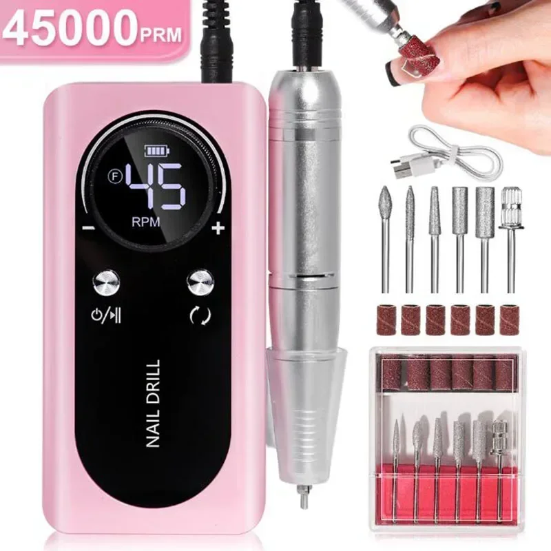 2024 Original 45000RPM Rechargeable Nail Drill Machine with LCD Low Noise Professional Nail Polish Sander Nails Accessories Set
2024 Original 45000RPM Rechargeable Nail Drill Machine with LCD Low Noise Professional Nail Polish Sander Nails Accessories Set