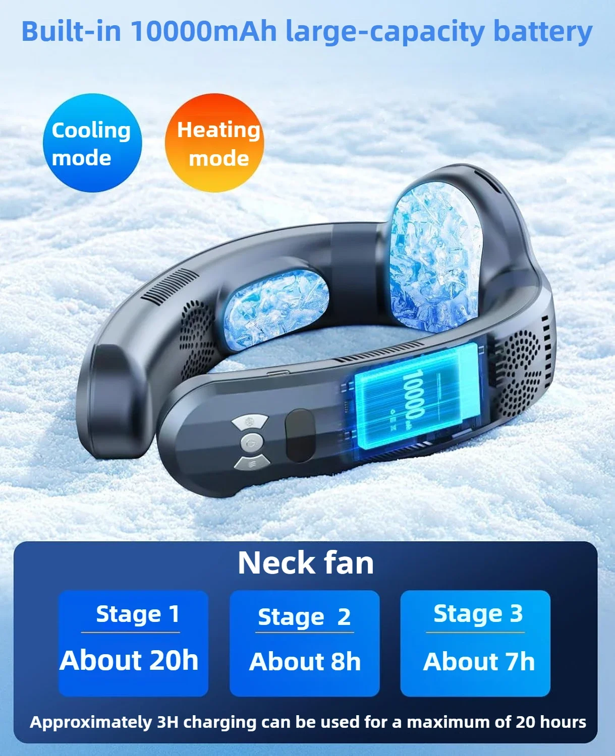 2026 New Upgrade Semiconductor Refrigeration Neck Fan Intelligent Digital Display Cold And Hot Dual-purpose Bladeless Fan
2026 New Upgrade Semiconductor Refrigeration Neck Fan Intelligent Digital Display Cold And Hot Dual-purpose Bladeless Fan