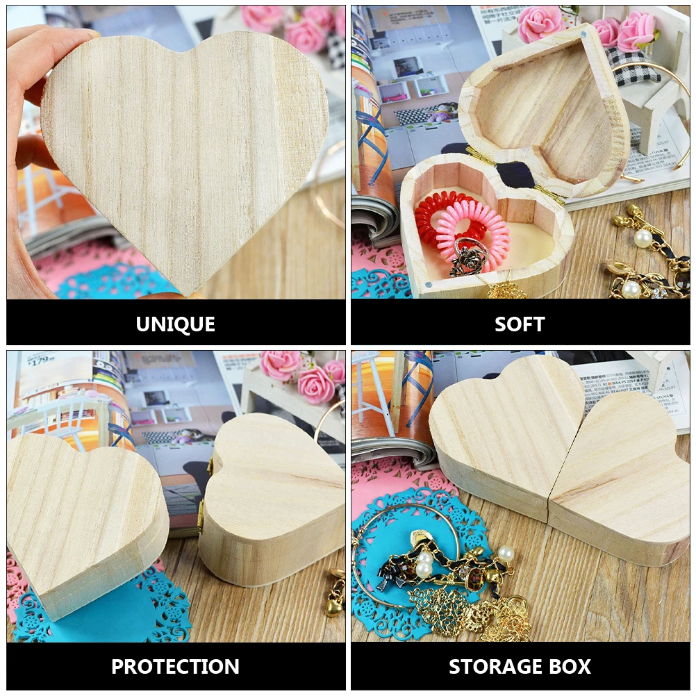 2Pcs Heart Shape Wooden Box Jewelry Storage Gift Container Valentine Day Surprise Girl Mini Keepsake Boxes High Grade Surface
2Pcs Heart Shape Wooden Box Jewelry Storage Gift Container Valentine Day Surprise Girl Mini Keepsake Boxes High Grade Surface