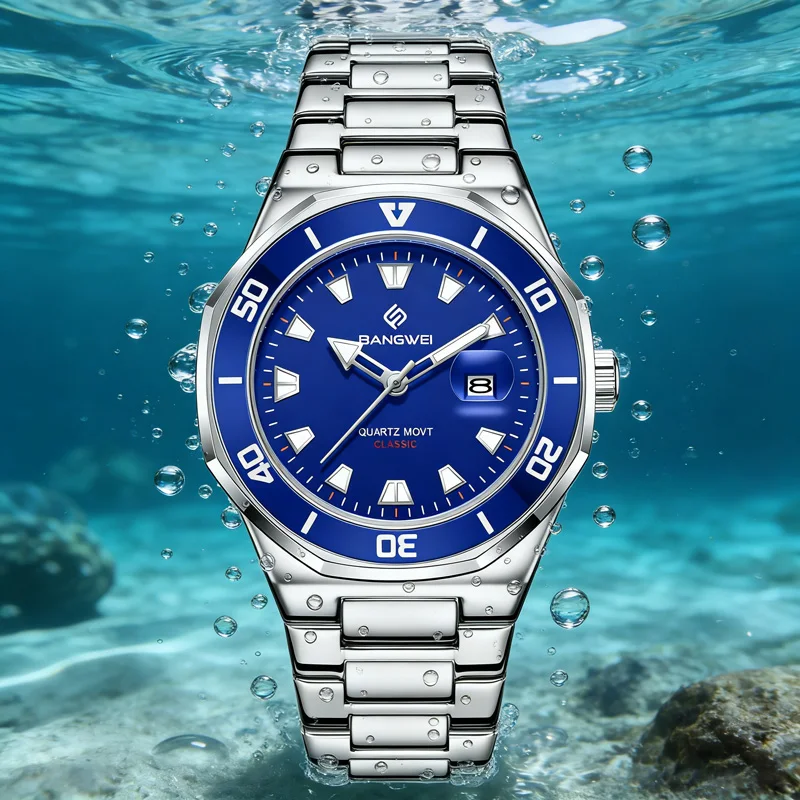 BANGWEI кварцевые часы, роскошные мужские часы из нержавеющей стали, водонепроницаемые модные светящиеся деловые часы с датой для мужчин, Reloj Hombre
BANGWEI кварцевые часы, роскошные мужские часы из нержавеющей стали, водонепроницаемые модные светящиеся деловые часы с датой для мужчин, Reloj Hombre