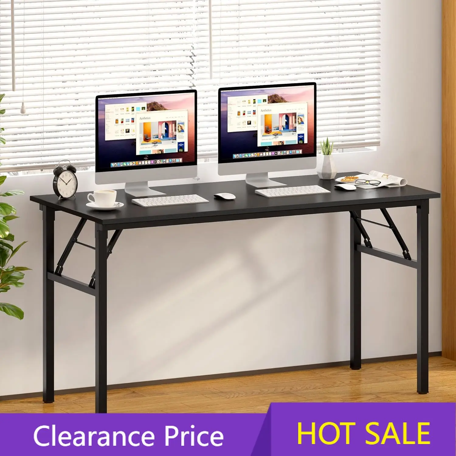Folding Computer Desk, Large 60 inches Folding Table for Home Office, No Install Foldable Writing Table Desk, Black
Folding Computer Desk, Large 60 inches Folding Table for Home Office, No Install Foldable Writing Table Desk, Black