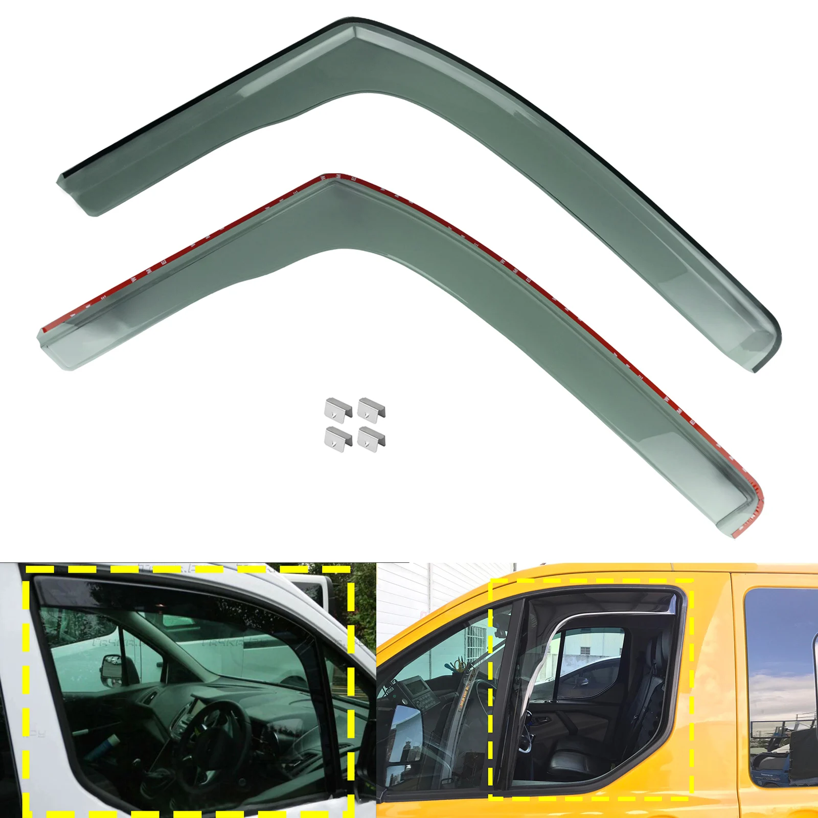 For Ford Transit Connect 2013-2023 Tourneo Connect Tint Tea translucent Front Wind Rain Sun Guard Deflectors L Shape
For Ford Transit Connect 2013-2023 Tourneo Connect Tint Tea translucent Front Wind Rain Sun Guard Deflectors L Shape
