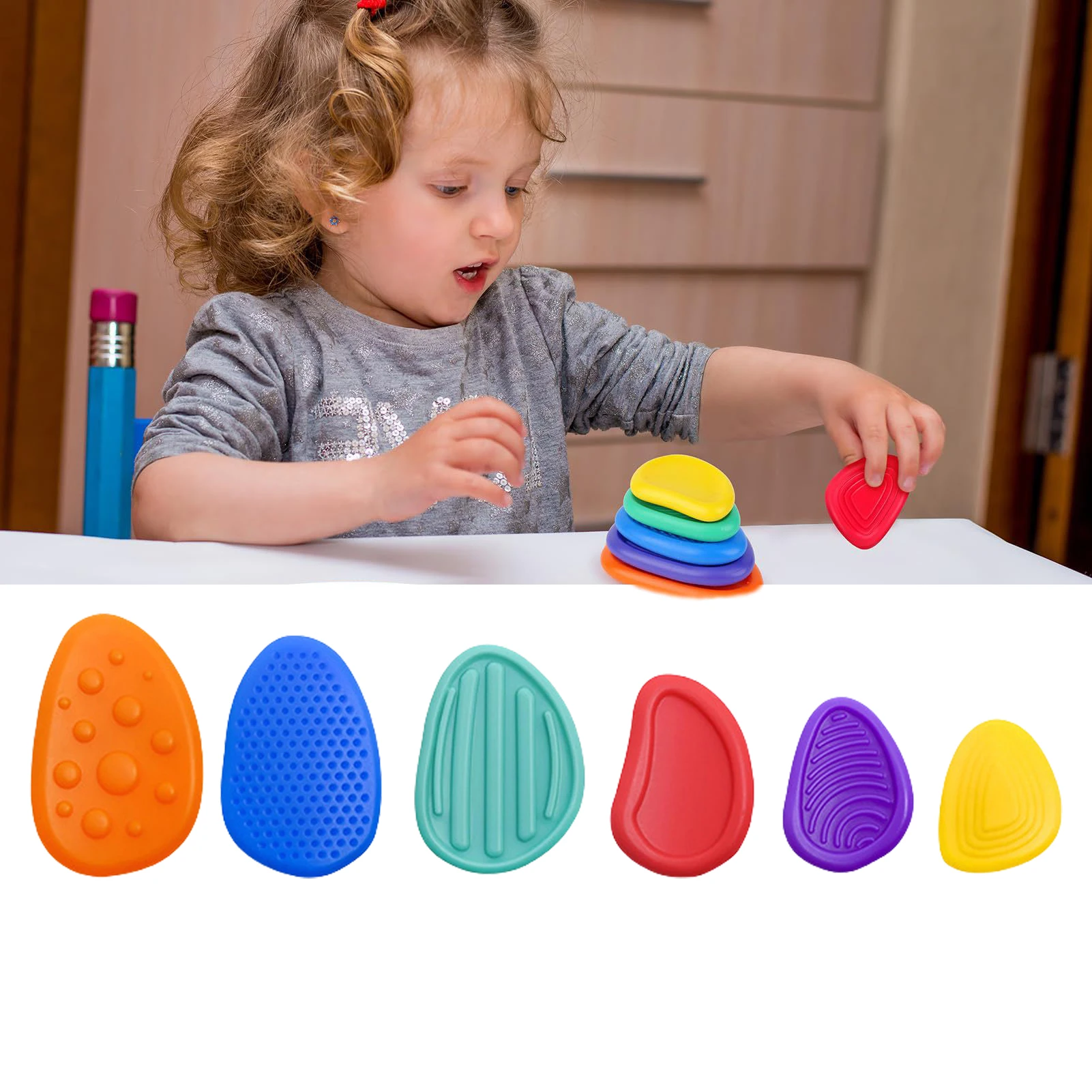 Fidget Toys Adults Sensory Silicone Stone 6 Pack Textured for Autism Kids Calming Down Fidget Stress Relief Toys Holiday Gifts
Fidget Toys Adults Sensory Silicone Stone 6 Pack Textured for Autism Kids Calming Down Fidget Stress Relief Toys Holiday Gifts