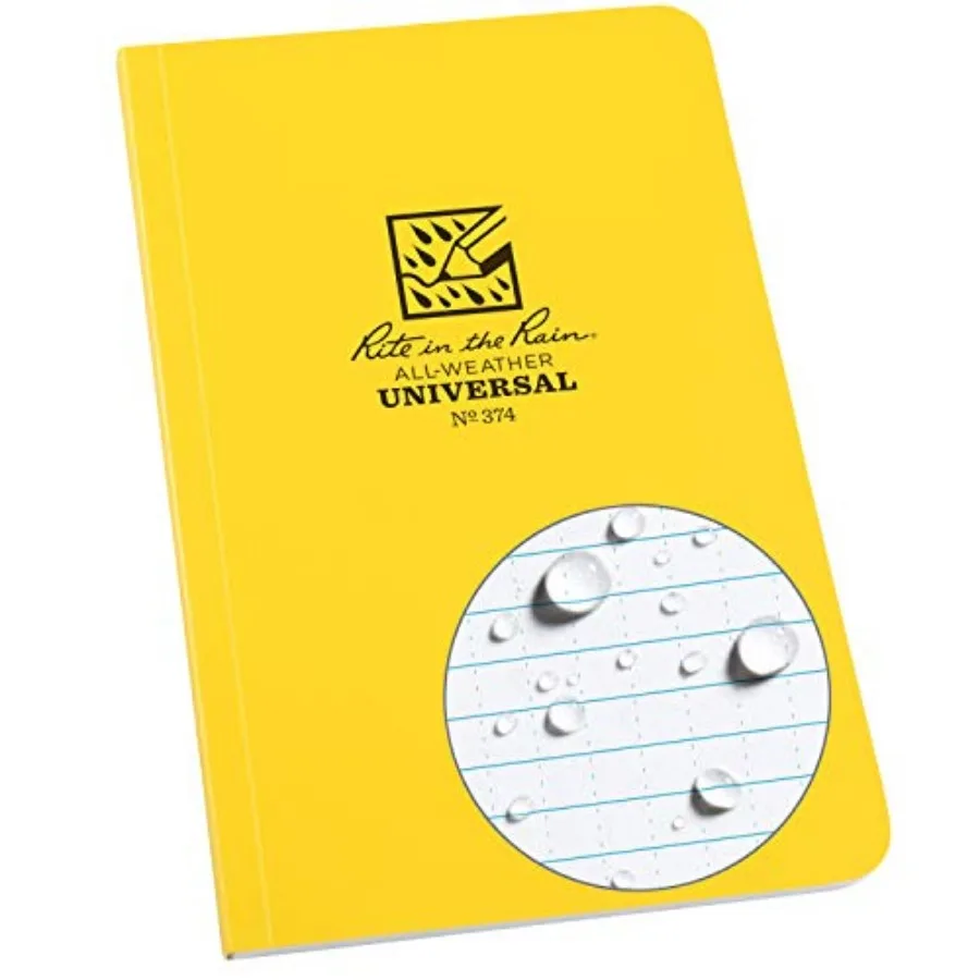 Weatherproof Soft Cover Notebook, 4.625" x 7.25", Yellow Cover, Universal Pattern No. 374
Weatherproof Soft Cover Notebook, 4.625" x 7.25", Yellow Cover, Universal Pattern No. 374