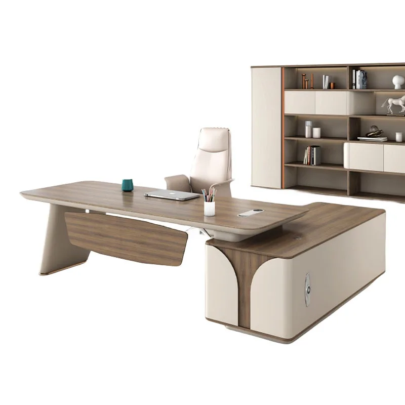 Boss desk President Chairperson's desk Premium sense Office desk and chair combination
Boss desk President Chairperson's desk Premium sense Office desk and chair combination