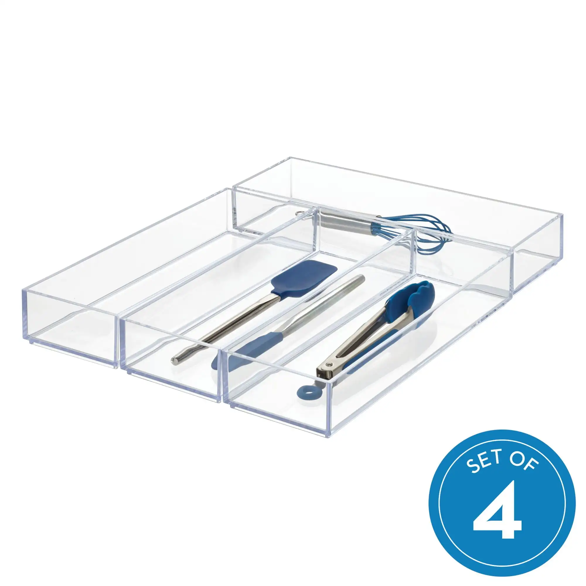 Clarity Drawer Organizer, Kitchen and Bathroom Organization Silverware, Spatulas, Gadgets,Pack of 4
Clarity Drawer Organizer, Kitchen and Bathroom Organization Silverware, Spatulas, Gadgets,Pack of 4