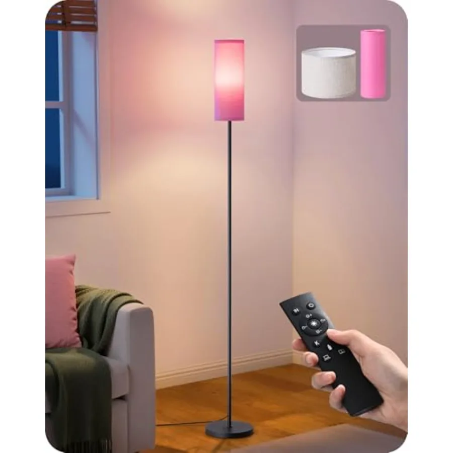 Modern Floor Lamps for Living Room, 63.7" Colorful Floor Lamp with Two Shades, Remote Control Feet Switch, 2700-6000K Dimmable
Modern Floor Lamps for Living Room, 63.7" Colorful Floor Lamp with Two Shades, Remote Control Feet Switch, 2700-6000K Dimmable