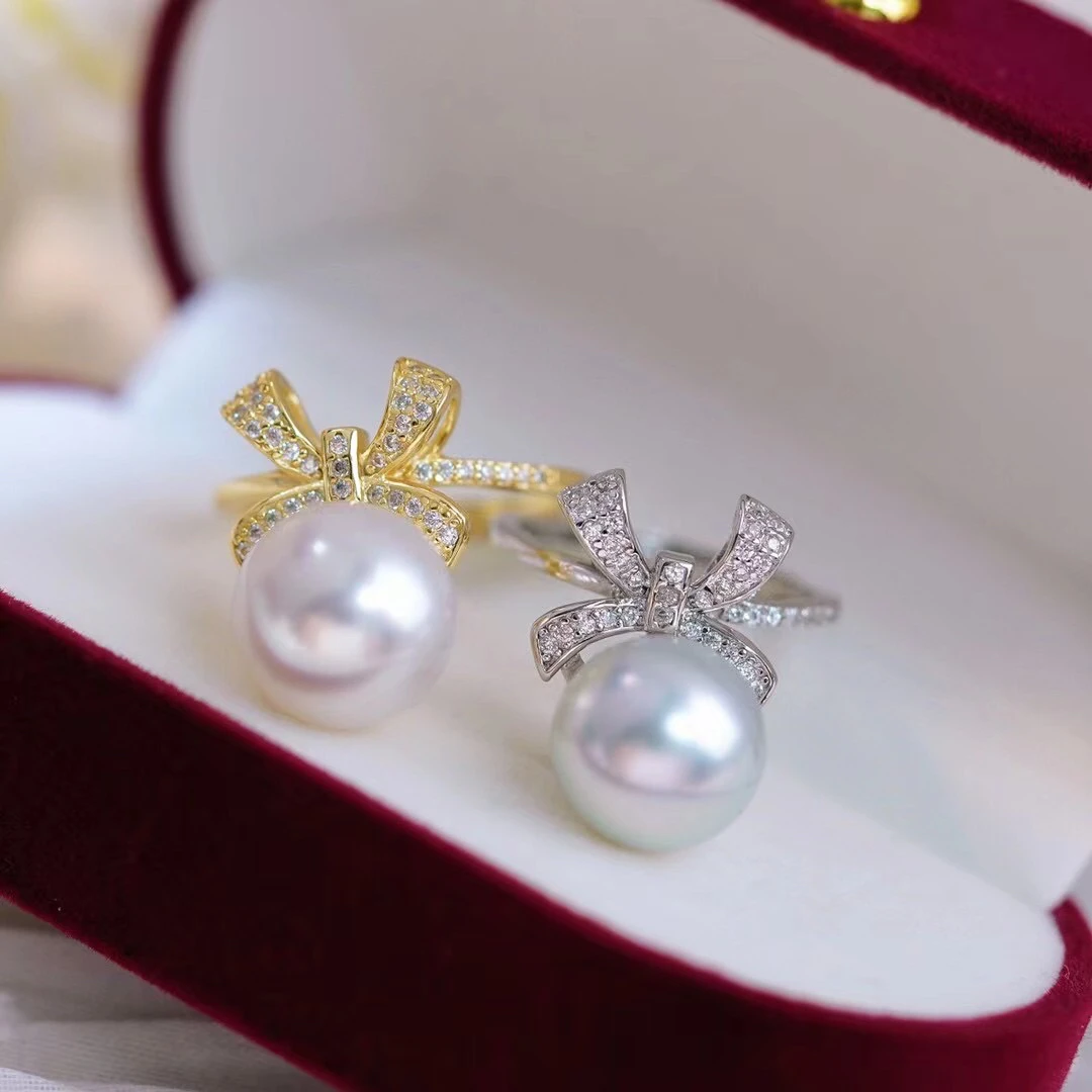 Bow Knot 925 Sterling Silver Adjustable Finger Ring Mountings Base Setting Findings Parts Fittings Accessory for 11-12mm Pearls
Bow Knot 925 Sterling Silver Adjustable Finger Ring Mountings Base Setting Findings Parts Fittings Accessory for 11-12mm Pearls