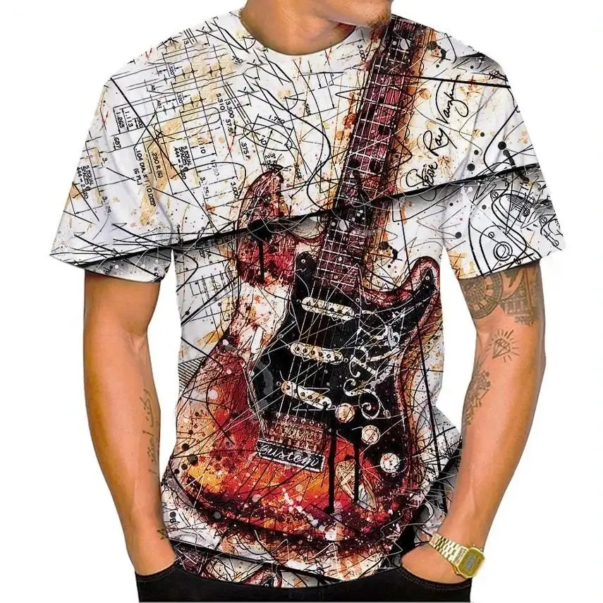 Summer Men's fashion Painting Guitar Graphics 3D Printed T-shirt Street personality Trend Harajuku Casual O collar short sleeve
Summer Men's fashion Painting Guitar Graphics 3D Printed T-shirt Street personality Trend Harajuku Casual O collar short sleeve