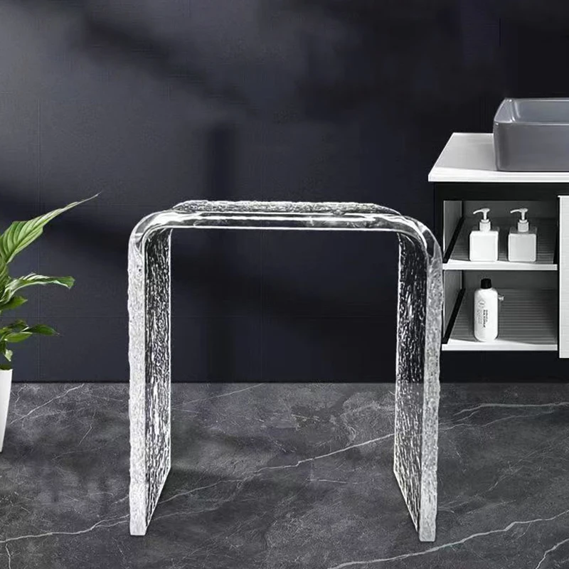 Transparent Acrylic Shoe Changing Stool Large Bathroom Water Ripple Low Stool
Transparent Acrylic Shoe Changing Stool Large Bathroom Water Ripple Low Stool