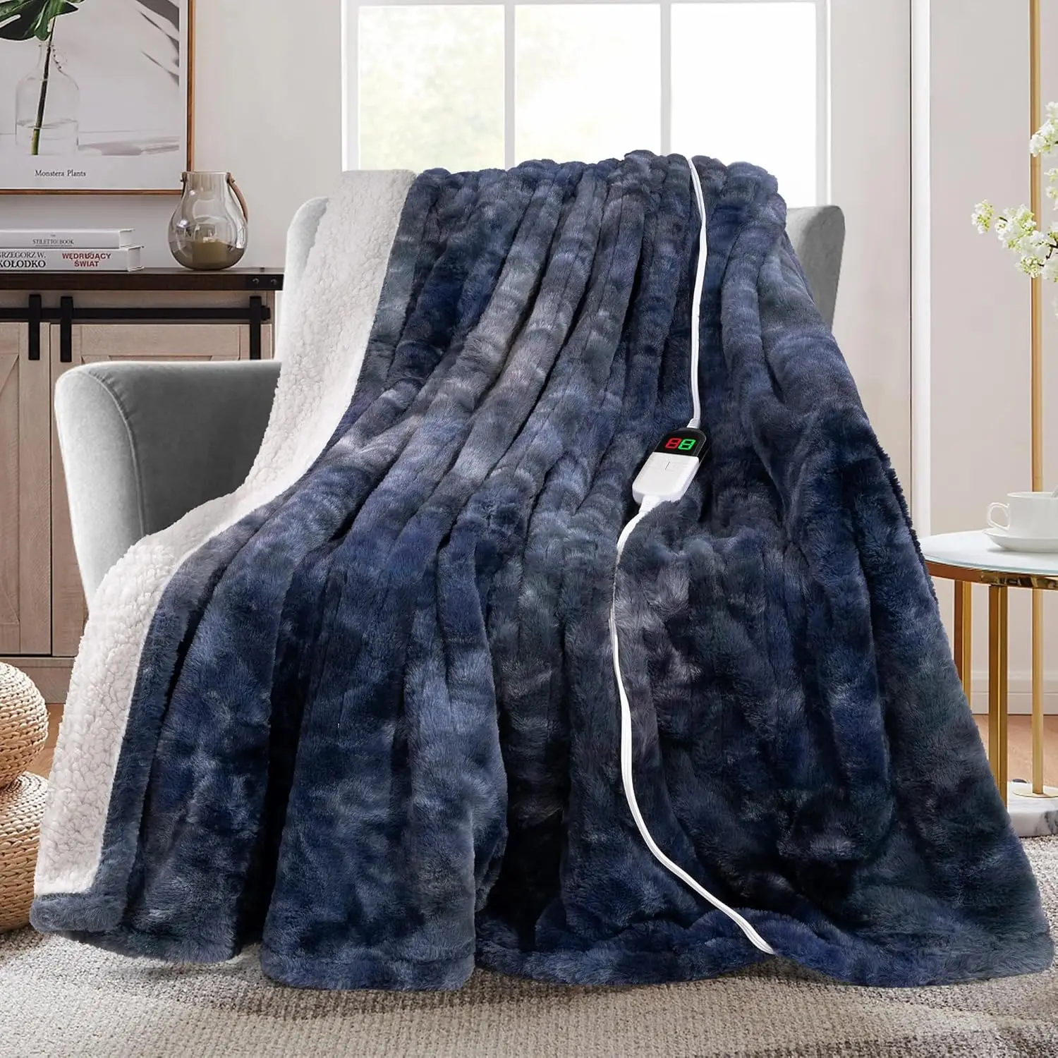Electric Heated Throw Blanket with 8 Heat Levels, Auto Off, Fast Heating, Washable, Blue
Electric Heated Throw Blanket with 8 Heat Levels, Auto Off, Fast Heating, Washable, Blue