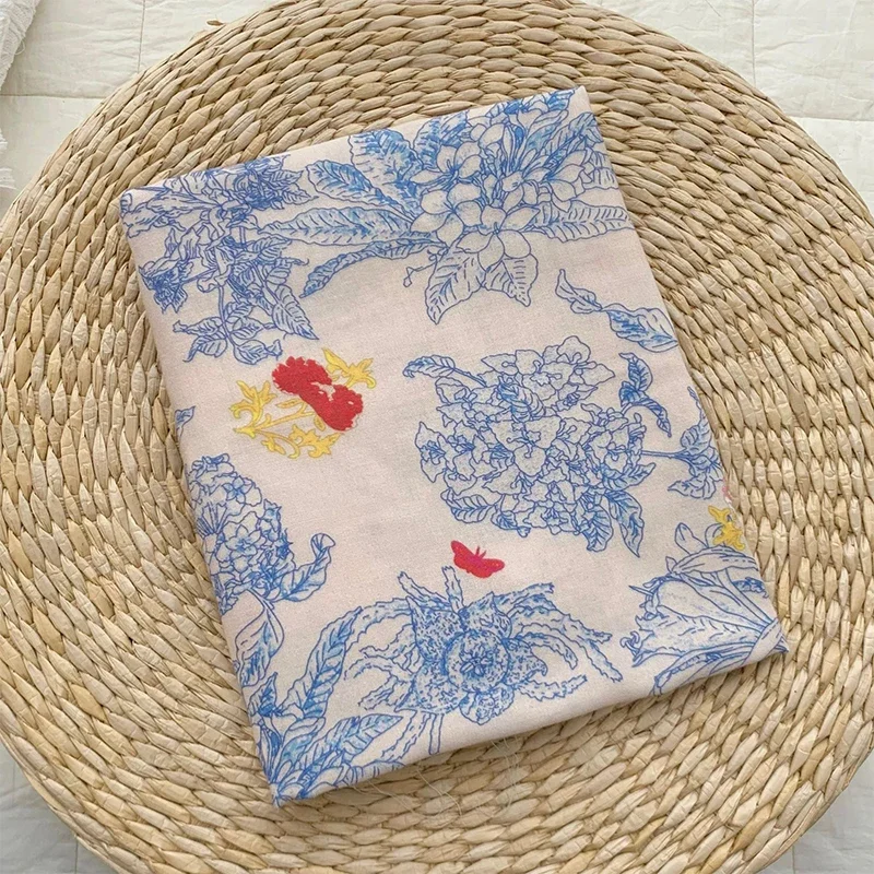 0.5/1/2 Yard Blue White Printed Fabric Double Layer Gauze Retro Bamboo Fiber Cotton for DIY Pajamas,Clothing,Dresses,Curtains
0.5/1/2 Yard Blue White Printed Fabric Double Layer Gauze Retro Bamboo Fiber Cotton for DIY Pajamas,Clothing,Dresses,Curtains