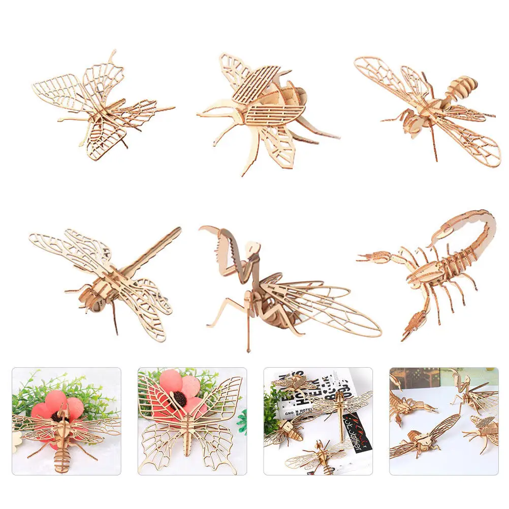 6Pcs 3D Wooden Puzzle Insect Shapes Fun Educational Activity for Kids Developing Hand Eye Coordination
6Pcs 3D Wooden Puzzle Insect Shapes Fun Educational Activity for Kids Developing Hand Eye Coordination