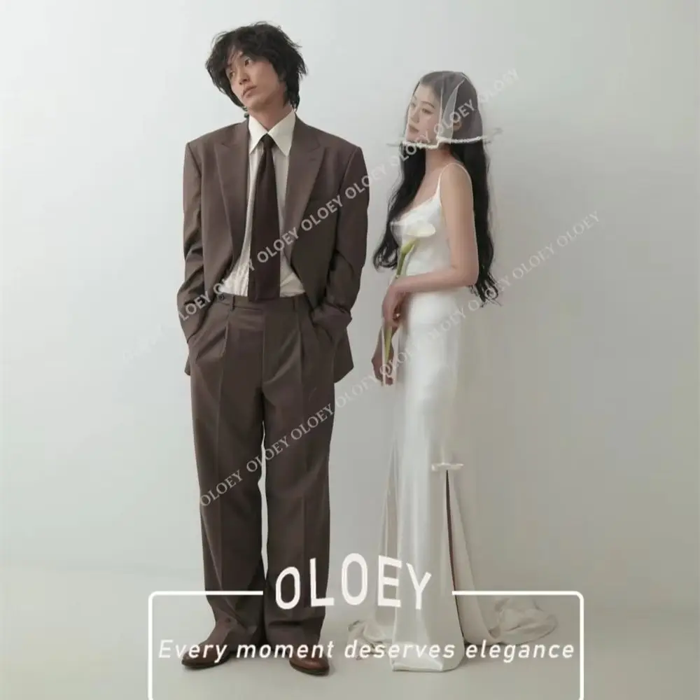 OLOEY Simple Silky Satin Mermaid Wedding Dress Side Split Korea Photoshoot Bridal Gown Customized Sleeveless Vestidos De Novia
OLOEY Simple Silky Satin Mermaid Wedding Dress Side Split Korea Photoshoot Bridal Gown Customized Sleeveless Vestidos De Novia