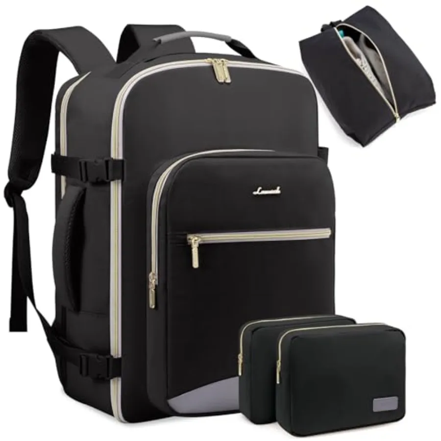 50L Travel Backpack for Women Men: Waterproof Nylon, Black, Airline-Approved Carry-On with TSA-Friendly Design and Packing Cube
50L Travel Backpack for Women Men: Waterproof Nylon, Black, Airline-Approved Carry-On with TSA-Friendly Design and Packing Cube