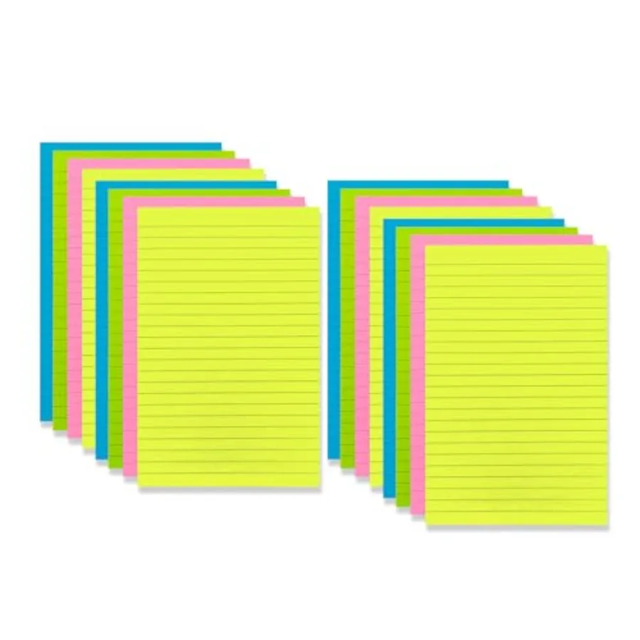 Pads Lined Sticky Notes 5 x in, Bright Colors, Colorful Large Sticky Notes with Lines Self-Stick Note Pads for Office School Su
Pads Lined Sticky Notes 5 x in, Bright Colors, Colorful Large Sticky Notes with Lines Self-Stick Note Pads for Office School Su