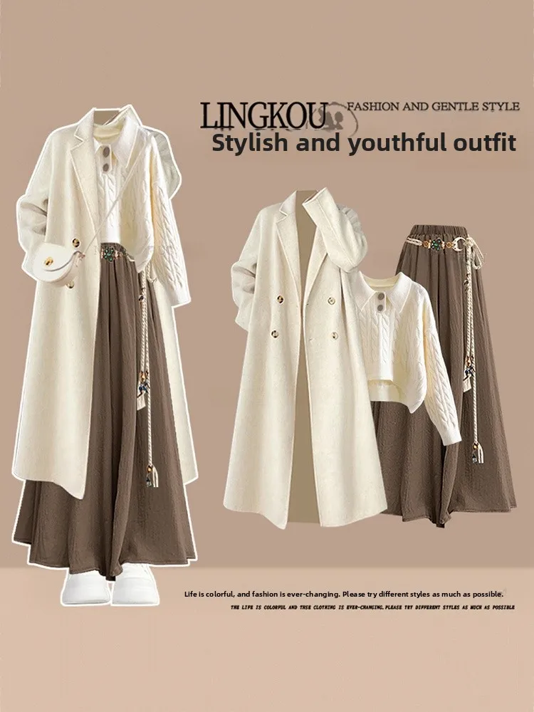 Korean Style Women's Autumn Winter Knitted Sweater Set Casual Skirt Pants Three Piece Set plus Size Long Sleeve Slimming Oute...
Korean Style Women's Autumn Winter Knitted Sweater Set Casual Skirt Pants Three Piece Set plus Size Long Sleeve Slimming Oute...