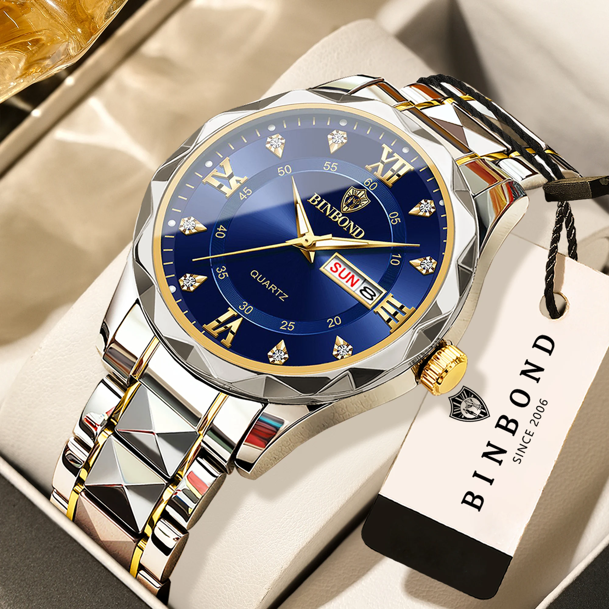 BINBOND precise auto date week display business men's watch quartz watches for men luxury luminous wristwatch waterproof reloj
BINBOND precise auto date week display business men's watch quartz watches for men luxury luminous wristwatch waterproof reloj