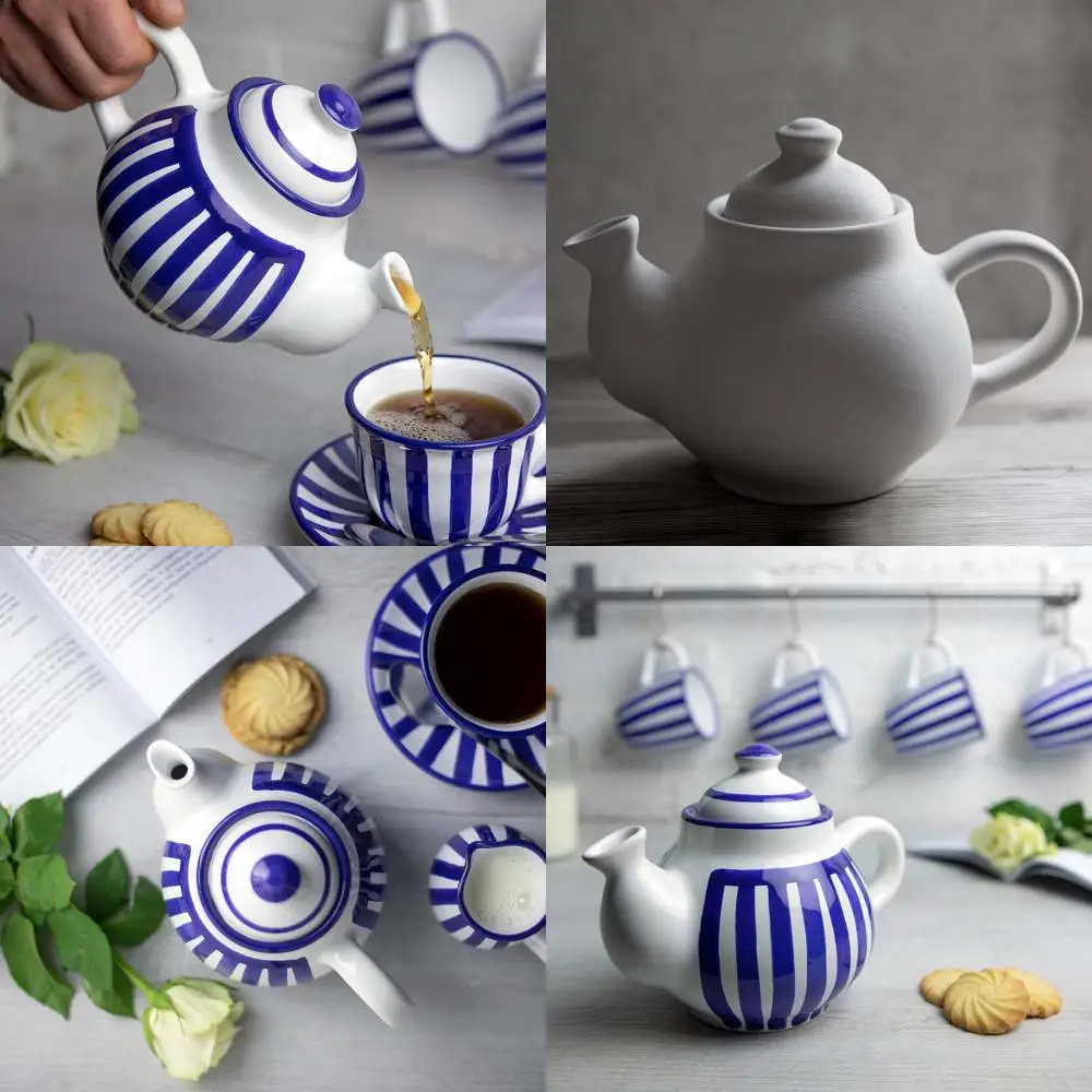 26 oz Navy Blue Ceramic Teapot, Premium Handcrafted Teaware for Blooming and Loose Leaf Tea
26 oz Navy Blue Ceramic Teapot, Premium Handcrafted Teaware for Blooming and Loose Leaf Tea