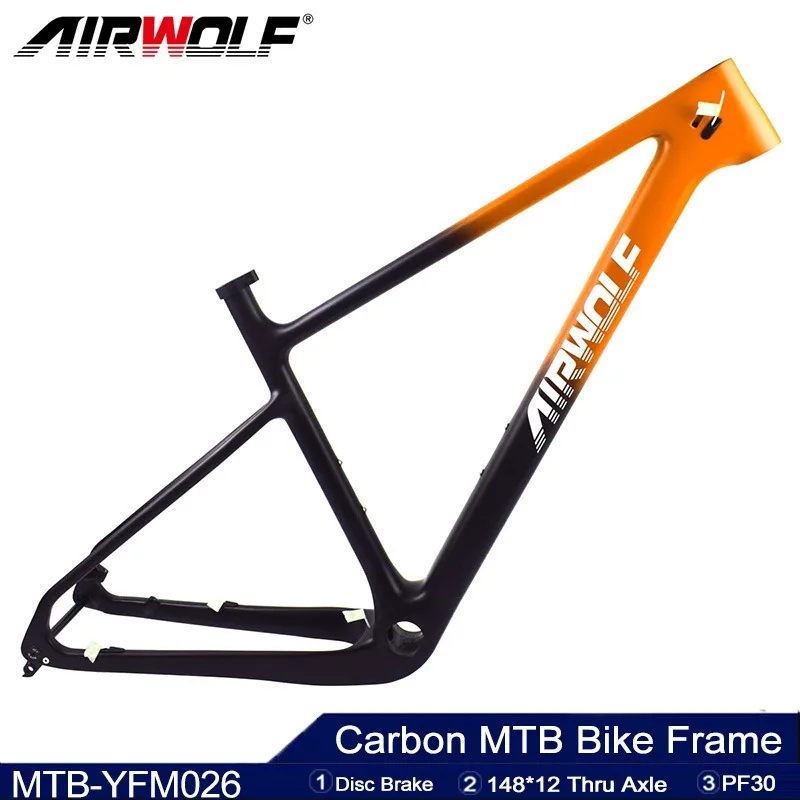 Airwolf T1000 Carbon MTB Frame 29er Disc Brack Carbon Mountain Bicyle Frames 148*12mm Seat Tube 31.6mm Cycling Bike Frameset
Airwolf T1000 Carbon MTB Frame 29er Disc Brack Carbon Mountain Bicyle Frames 148*12mm Seat Tube 31.6mm Cycling Bike Frameset