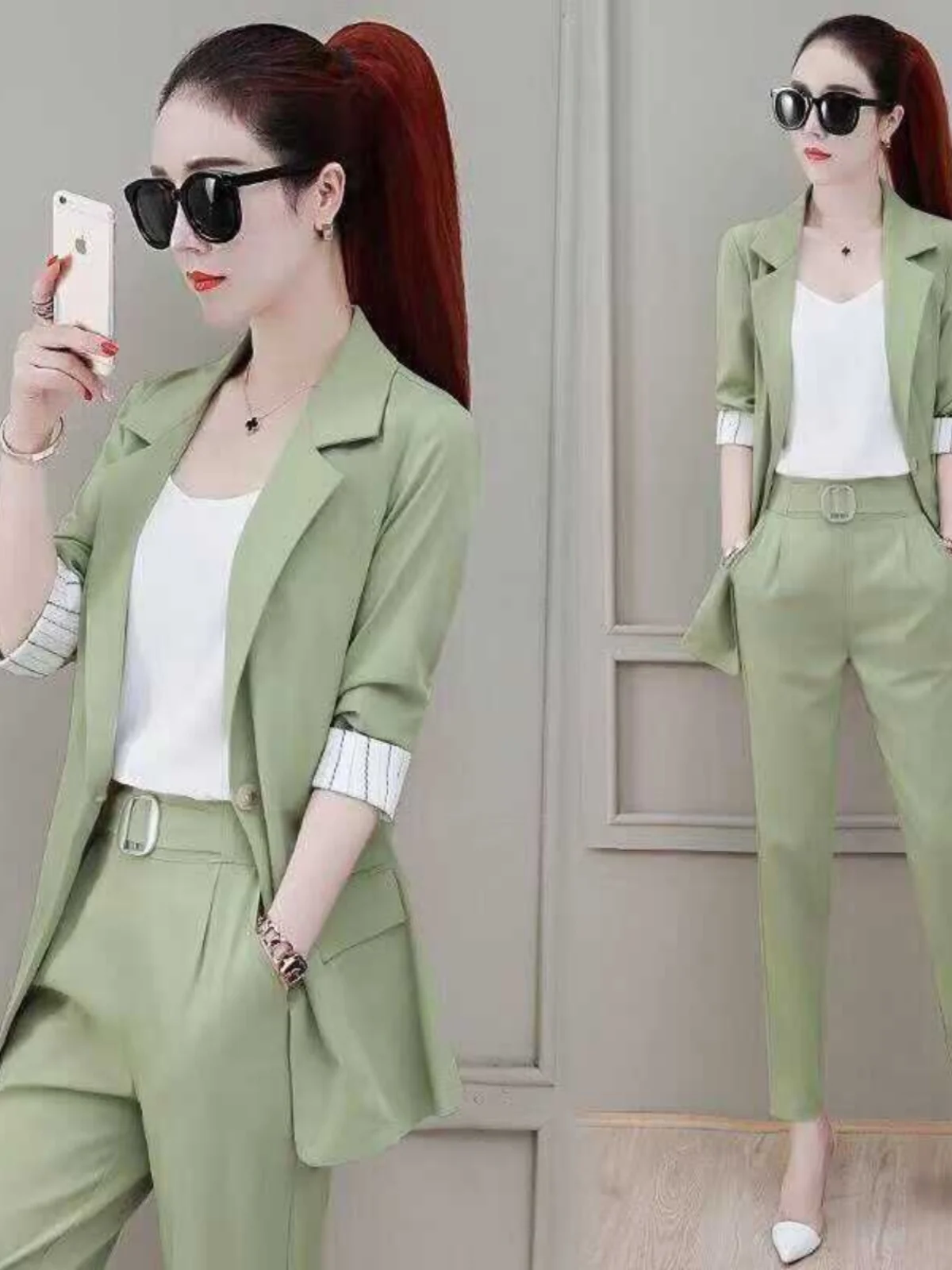 Fashionable Three-Piece Women's Suit Set Casual Professional Spring Autumn New Style Korean Version Loose Fit Long Pants
Fashionable Three-Piece Women's Suit Set Casual Professional Spring Autumn New Style Korean Version Loose Fit Long Pants