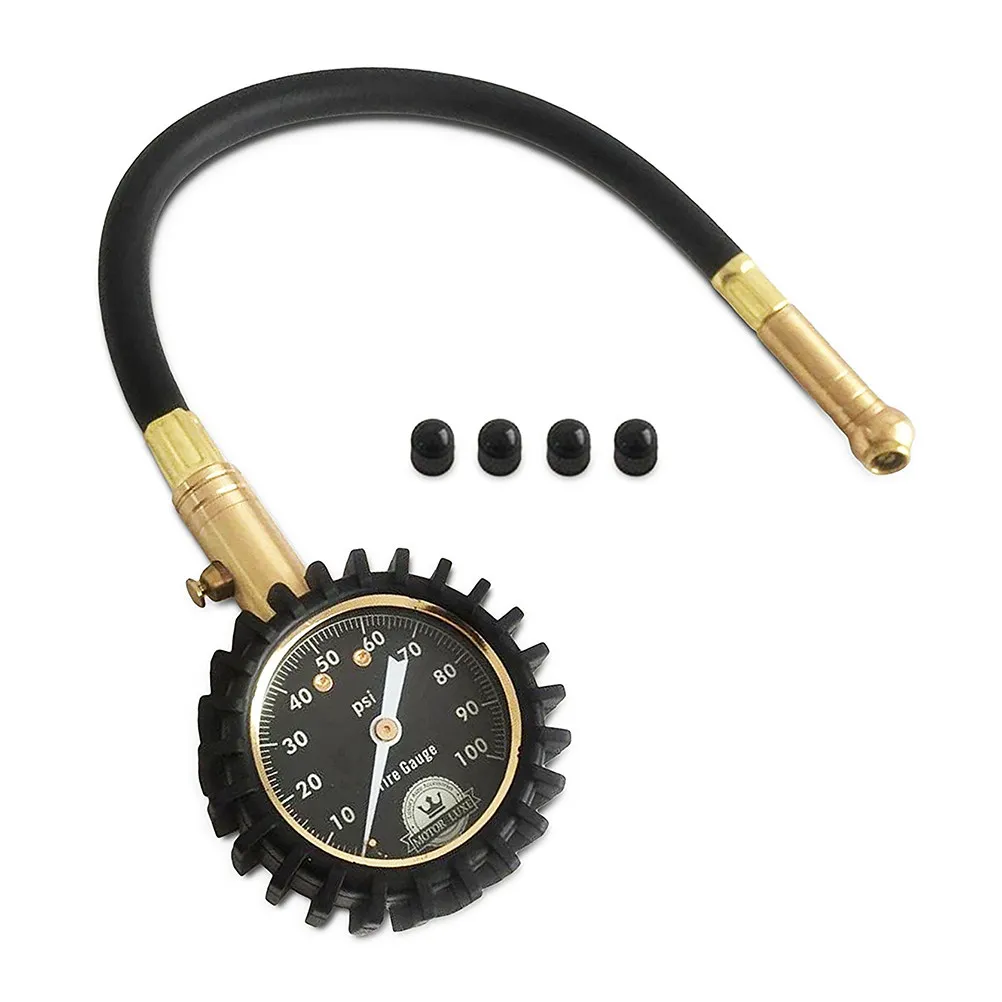 Heavy Duty Tire Pressure Gauge 100 Psi Accurate Air Pressure Gauge Battery-Free for Car Truck Motorcycle with Glow Dial Flexible
Heavy Duty Tire Pressure Gauge 100 Psi Accurate Air Pressure Gauge Battery-Free for Car Truck Motorcycle with Glow Dial Flexible