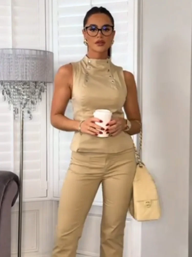HH Women Summer Fashion Versatile High Neck Button Decorated Zipper Stretch Top Female Temperament High Street Casual Slim Vest
HH Women Summer Fashion Versatile High Neck Button Decorated Zipper Stretch Top Female Temperament High Street Casual Slim Vest