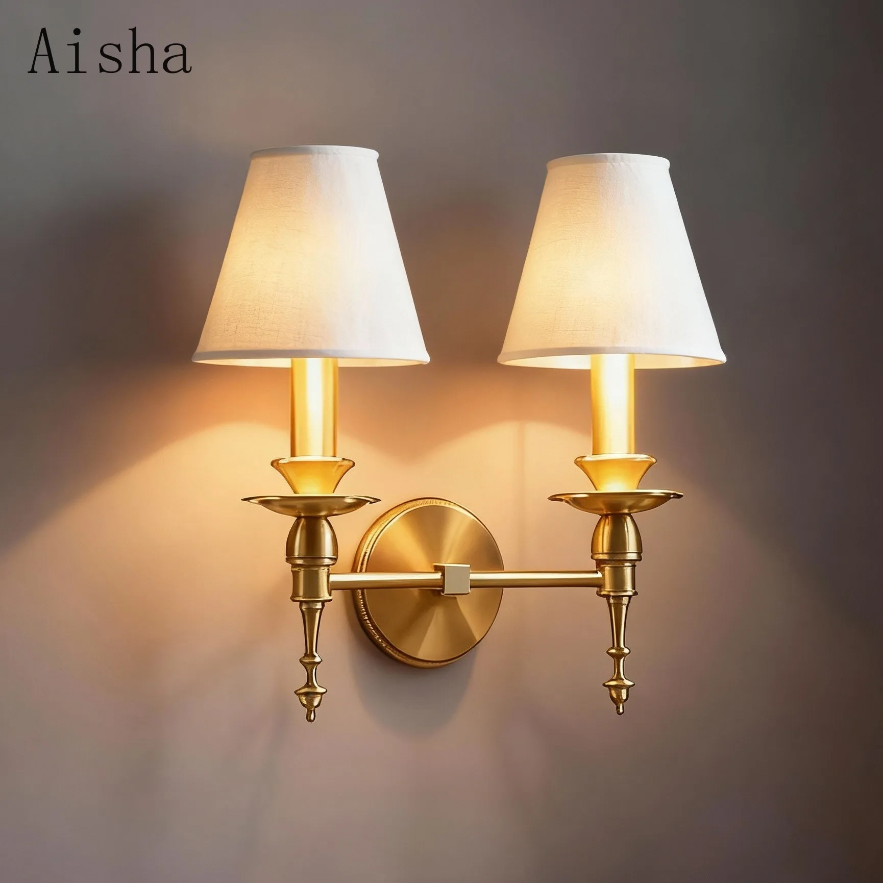 American Copper Fabric Wall Lamp Living Room Bedroom Hallway Wall Sconces for Home Bathroom Mirror Front Interior Decoration
American Copper Fabric Wall Lamp Living Room Bedroom Hallway Wall Sconces for Home Bathroom Mirror Front Interior Decoration