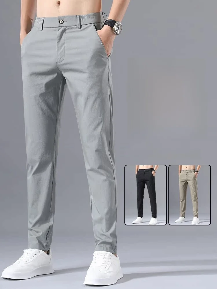 Hong Kong High-End Ice Silk Men's Casual Pants Ultra-Thin Straight Leg Qui-Dry Sport Long Trousers Summer 2023 Faionable
Hong Kong High-End Ice Silk Men's Casual Pants Ultra-Thin Straight Leg Qui-Dry Sport Long Trousers Summer 2023 Faionable