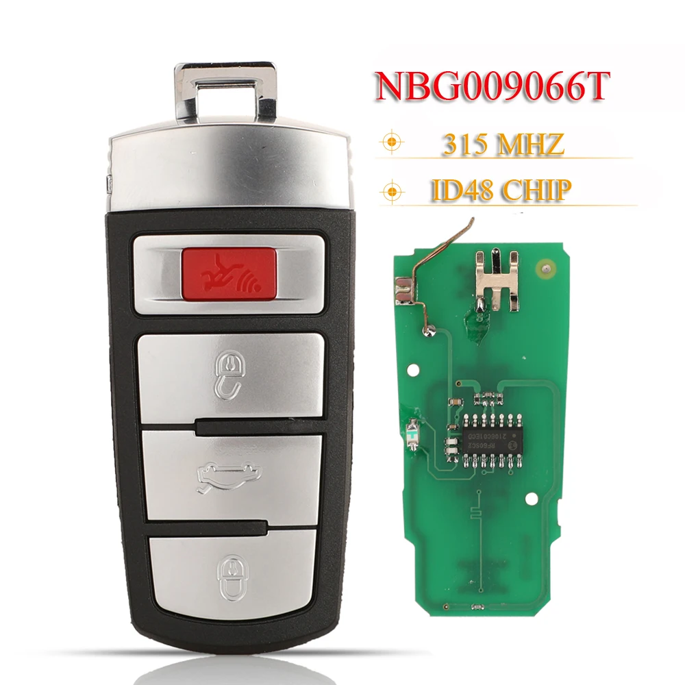 jingyuqin NBG009066T 4 Buttons Smart Remote Car Key Fob 315Mhz ID48 For VW Passat 2006-2013 For VW CC 2007-2013
jingyuqin NBG009066T 4 Buttons Smart Remote Car Key Fob 315Mhz ID48 For VW Passat 2006-2013 For VW CC 2007-2013