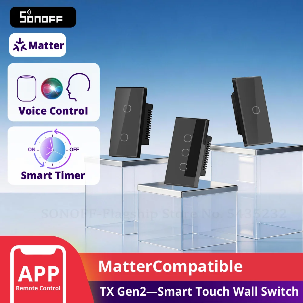 Умный сенсорный настенный выключатель SONOFF T6 Black TX Gen2 Matter с отсоединяемым реле, регулируемым ночным режимом и локатором, совместимый с экосистемой Apple
Умный сенсорный настенный выключатель SONOFF T6 Black TX Gen2 Matter с отсоединяемым реле, регулируемым ночным режимом и локатором, совместимый с экосистемой Apple