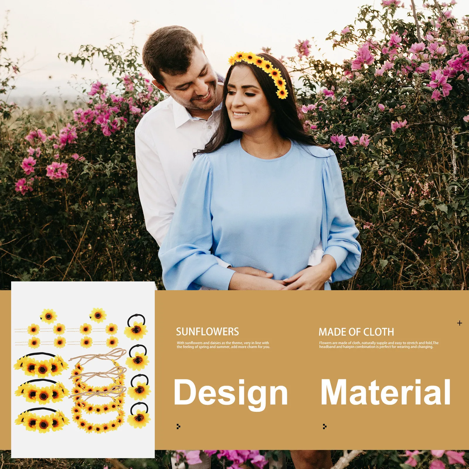 1Set Sunflower Decorative Headband Adjustable Cloth Hairband Lightweight Women Headdress for Wedding Party Garden Photography
1Set Sunflower Decorative Headband Adjustable Cloth Hairband Lightweight Women Headdress for Wedding Party Garden Photography